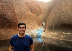 Tom next to a rainwater pool, Uluru, Northern Territory