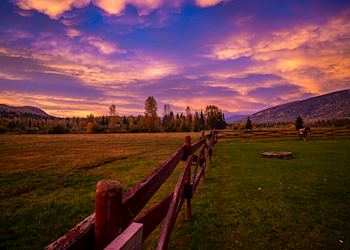 Sunset over Wells Gray Provincial Park, Canada