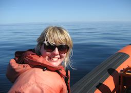 Anna on a whale watching trip from Victoria, Canada