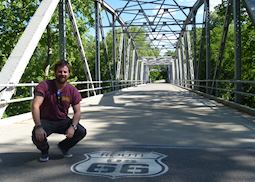 Carl at Devil's Elbow Bridge in Missouri (Route 66), USA