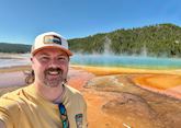 Carl at Grand Prismatic Spring in Yellowstone National Park, USA