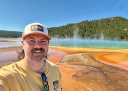 Carl at Grand Prismatic Spring in Yellowstone National Park, USA