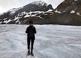 Emily on the Athabasca Glacier, Alberta, Canada