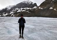 Emily on the Athabasca Glacier, Alberta, Canada