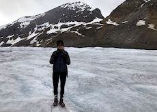 Emily on the Athabasca Glacier, Alberta, Canada