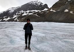 Emily on the Athabasca Glacier, Alberta, Canada