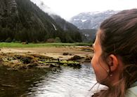 Emily grizzly bear watching in the Great Bear Rainforest, BC, Canada