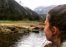Emily grizzly bear watching in the Great Bear Rainforest, BC, Canada