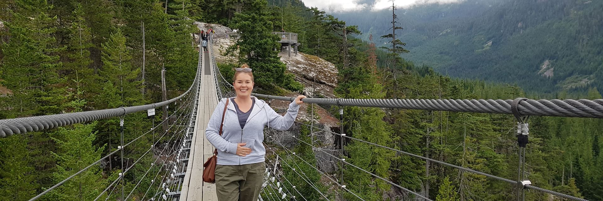 Fiona on Squamish Suspension Bridge, British Columbia