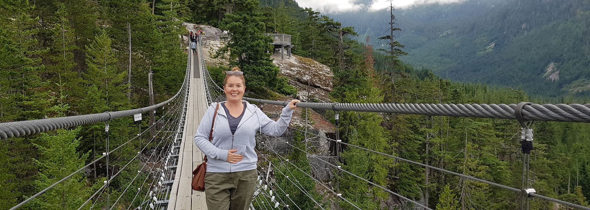 Fiona on Squamish Suspension Bridge, British Columbia