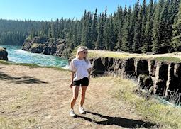 Lucy visiting Miles Canyon