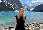 Lucy visiting Lake Louise, Canada