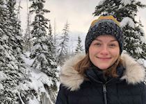 Lucy visiting Marble Canyon, Canada