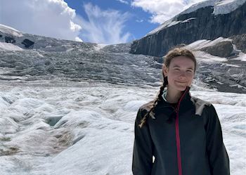 Mia on Athabasca Glacier, Canada