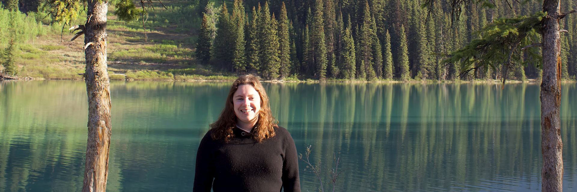 Milly visiting Emerald Lake, Alberta, Canada