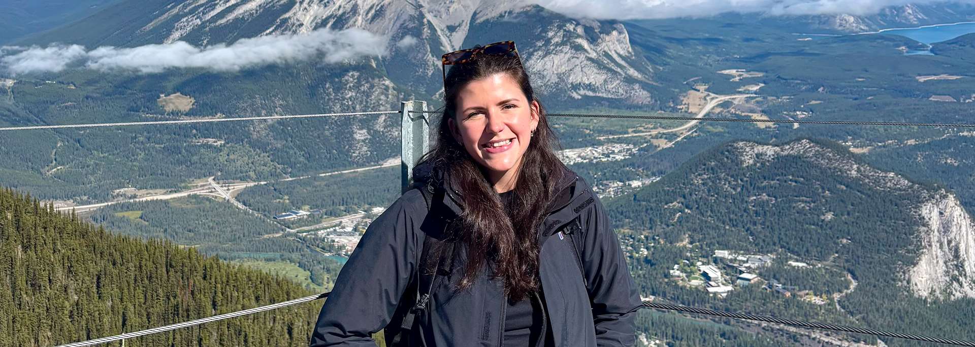 Rosie visiting Sulphur Mountain, Canada