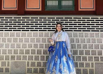 Emily at Gyeongbokgung Palace, South Korea