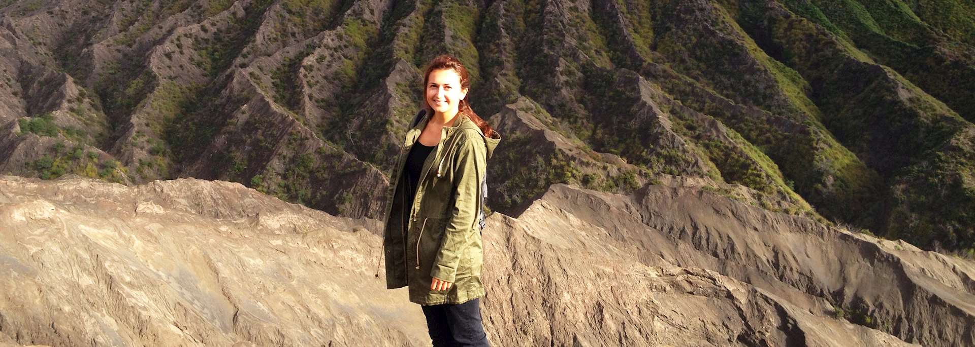 Faye on Mount Bromo, Indonesia
