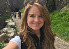Aislyn on a coastal path in Antrim, Ireland