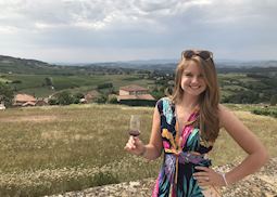 Aislyn in the Beaujolais wine region, France