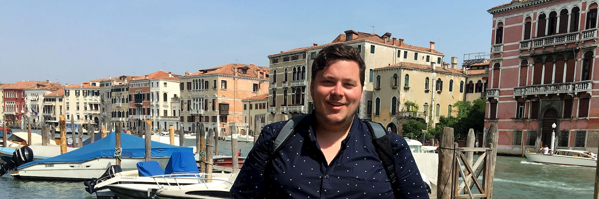 Brandon on the Grand Canal, Venice, Italy