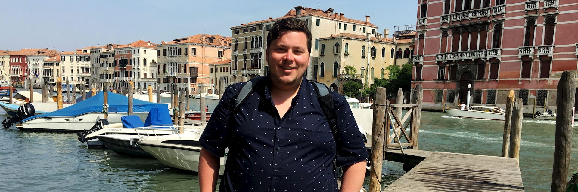 Brandon on the Grand Canal, Venice, Italy