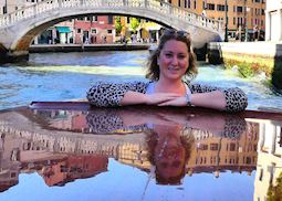 Cara on the Grand Canal in Venice, Italy