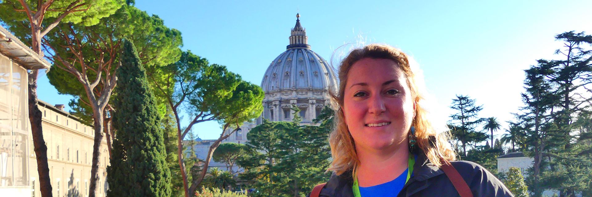 Cara visiting the Vatican City in Rome, Italy