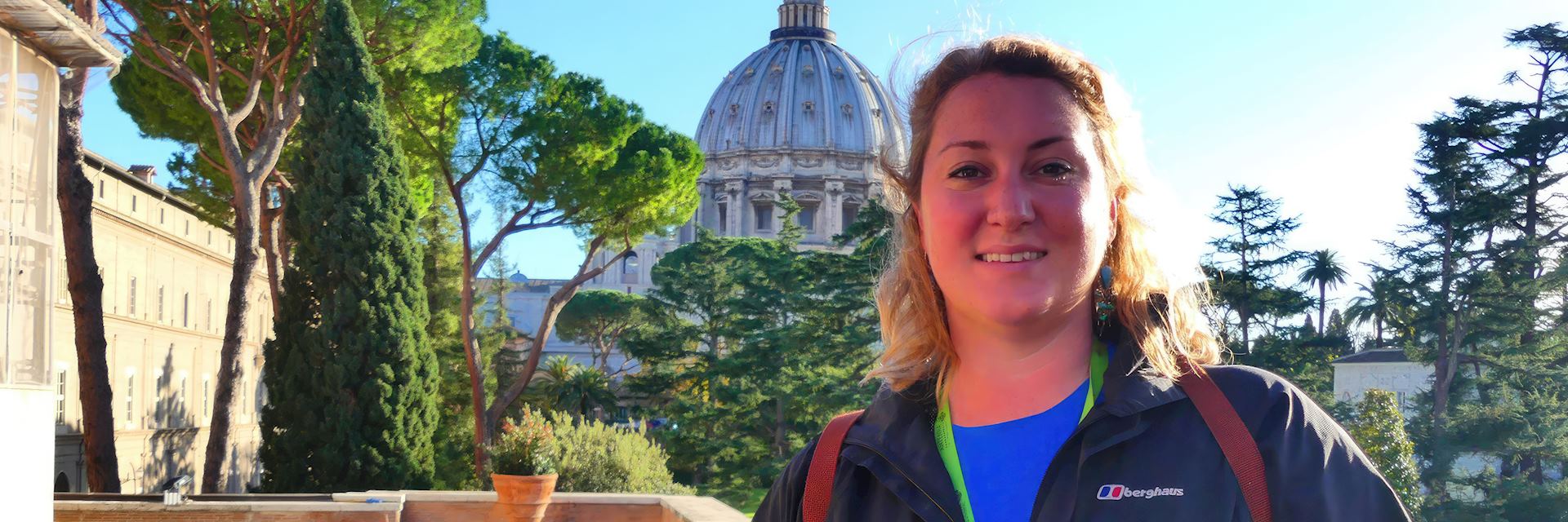 Cara visiting Vatican City in Rome, Italy