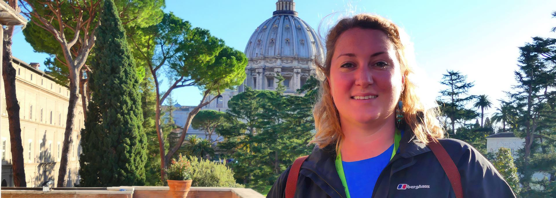 Cara visiting Vatican City in Rome, Italy