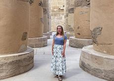 Erika at Karnak Temple in Luxor, Egypt