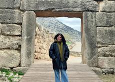 Greta at the Lion Gate, Mycenae, Greece