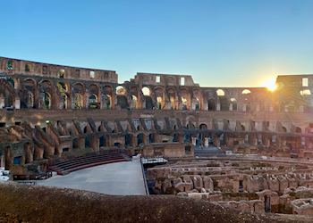 Sunset from inside the Colosseum