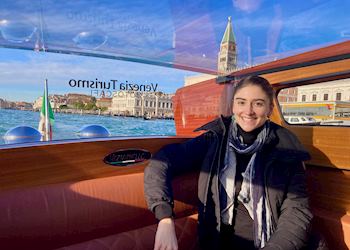 Gudrun on the Grand Canal in Venice