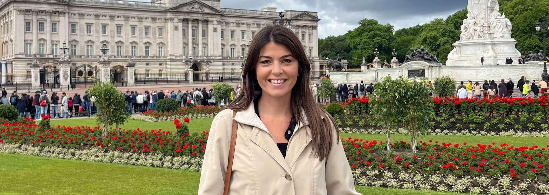 Heather at Buckingham Palace in London, England