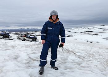 Huw at Langjökull Glacier, Iceland