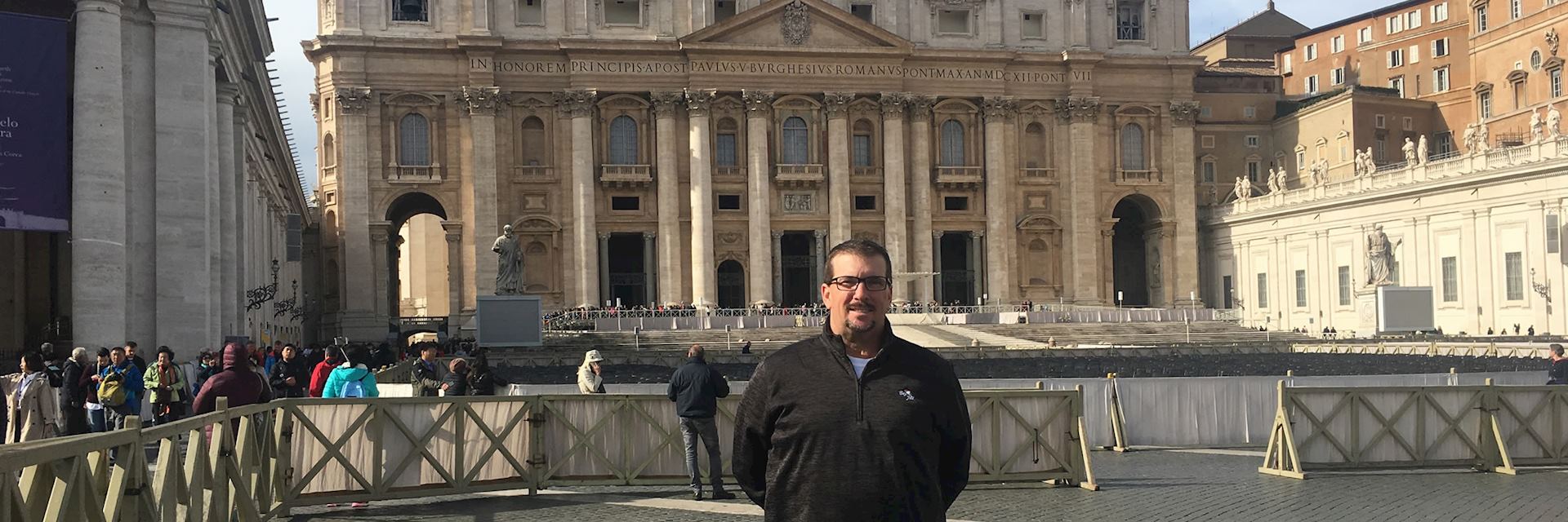 Joe outside the Vatican in Rome
