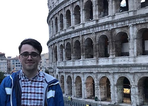 Joe visiting the Colosseum, Rome
