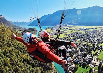 Kelly paragliding in Interlaken, Switzerland