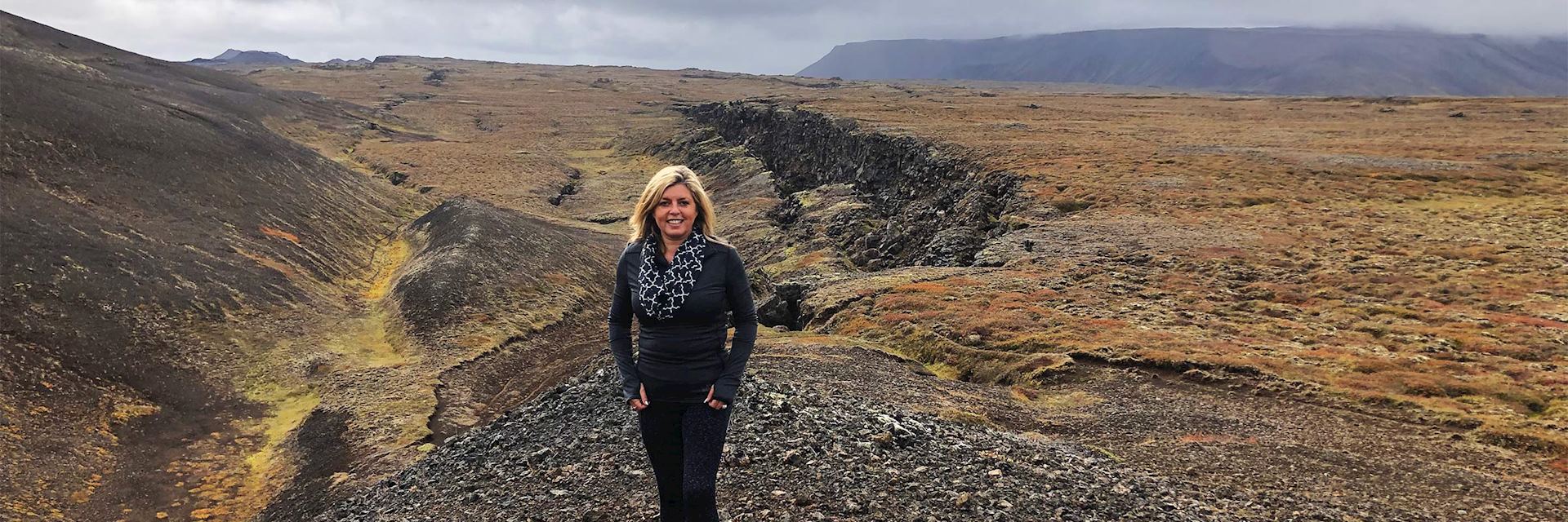 Laura visiting the lava fields, north Iceland