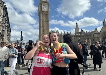 Leah at the London half marathon, England