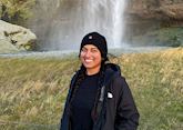 Mareesa at Seljalandsfoss Waterfall, Iceland