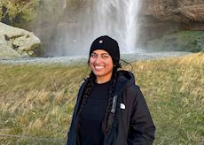 Mareesa at Seljalandsfoss Waterfall, Iceland