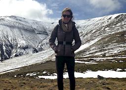 Melissa hiking in Torres del Paine, Chile
