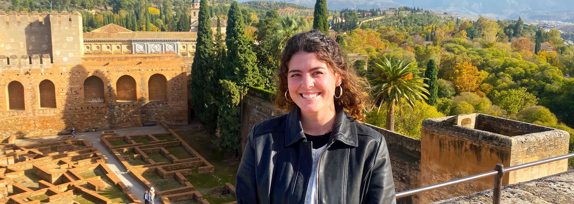 Riley visiting Alhambra Palace in Granada, Spain