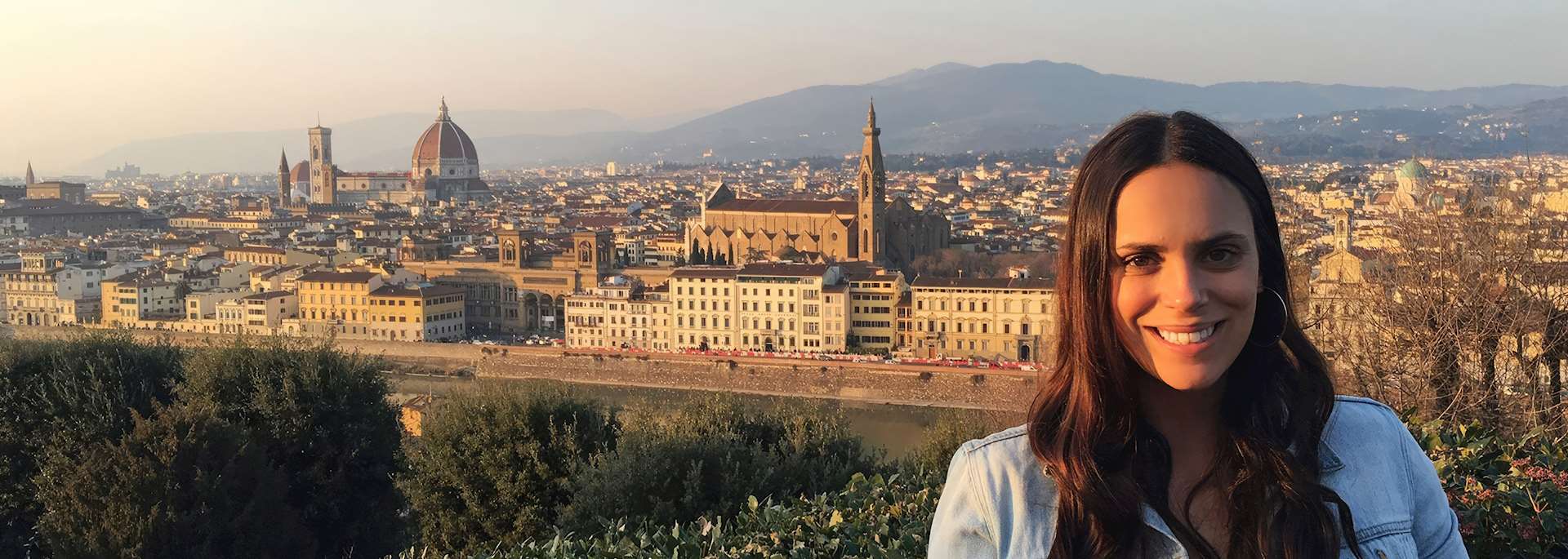 Samantha at Piazza Michelangelo, Florence