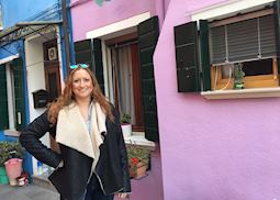 Samantha on Burano Island in Venice, Italy