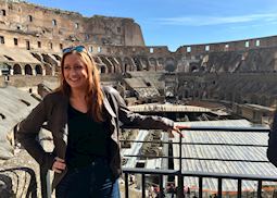 Samantha in the Colosseum in Rome, Italy