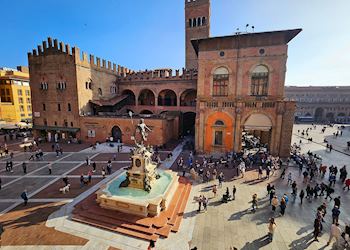 Piazza in Bologna, Italy