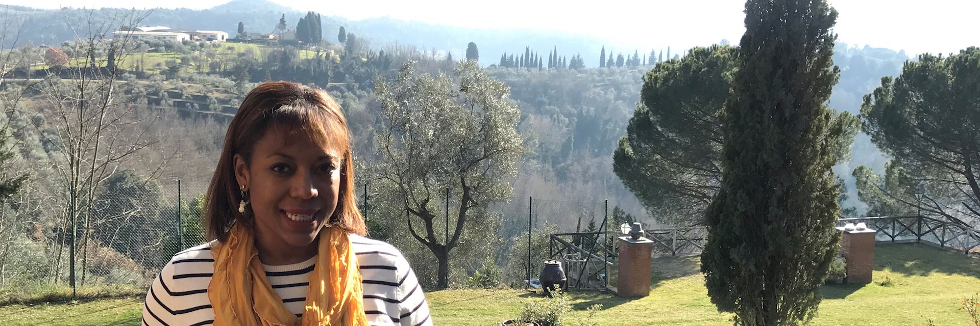 Sofia in a Tuscan vineyard, Italy